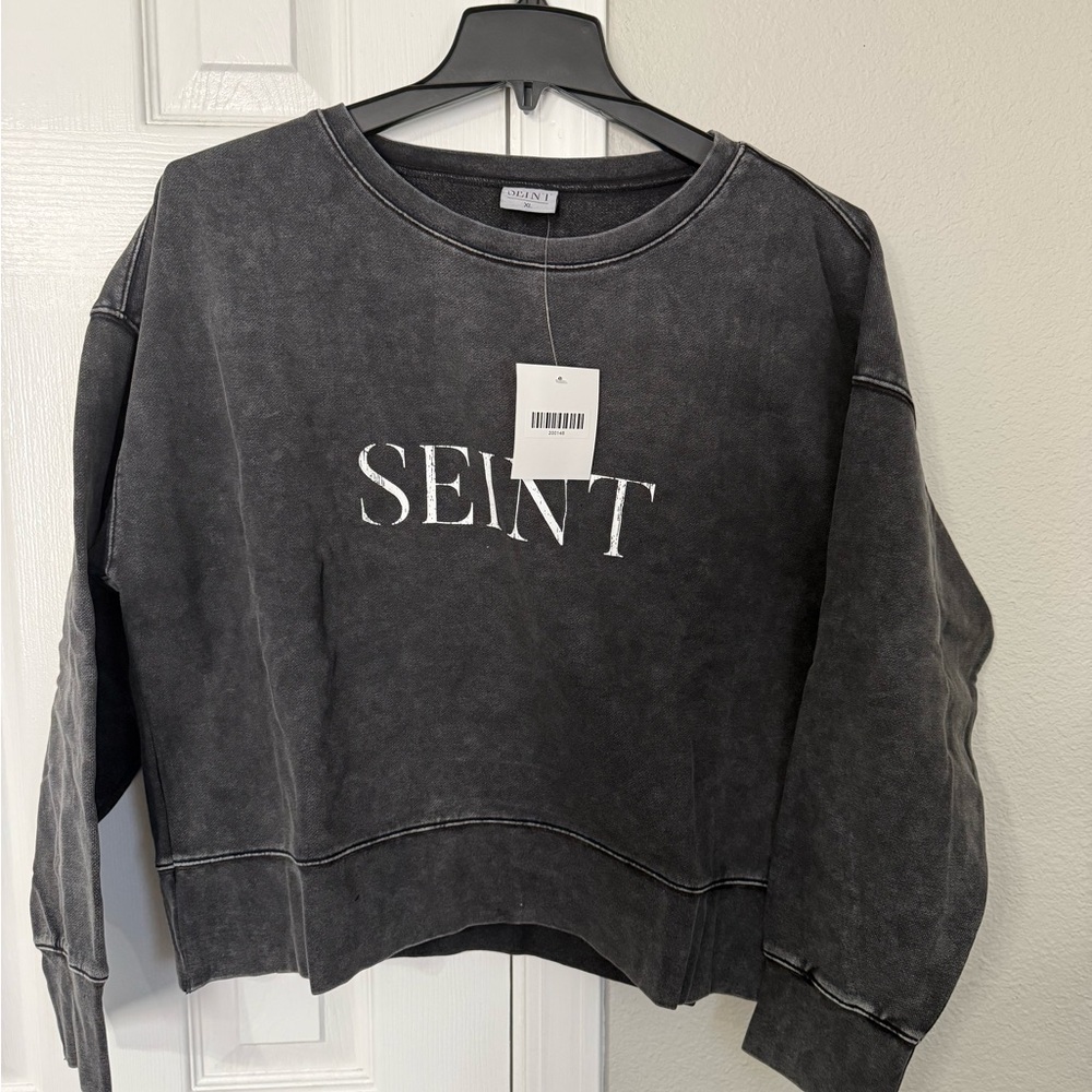 SEINT Women's Charcoal Crew Neck Sweater
